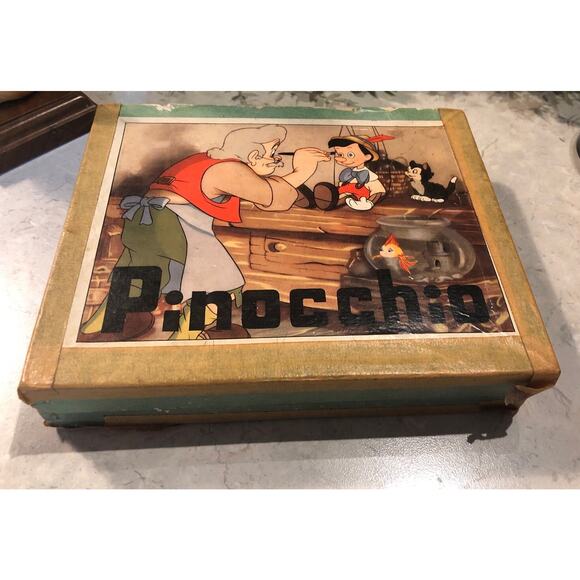 VTG HTF Rare 50’s 60'S DISNEY PINOCCHIO MULTI Blocks With Pictures - Picture 1 of 10